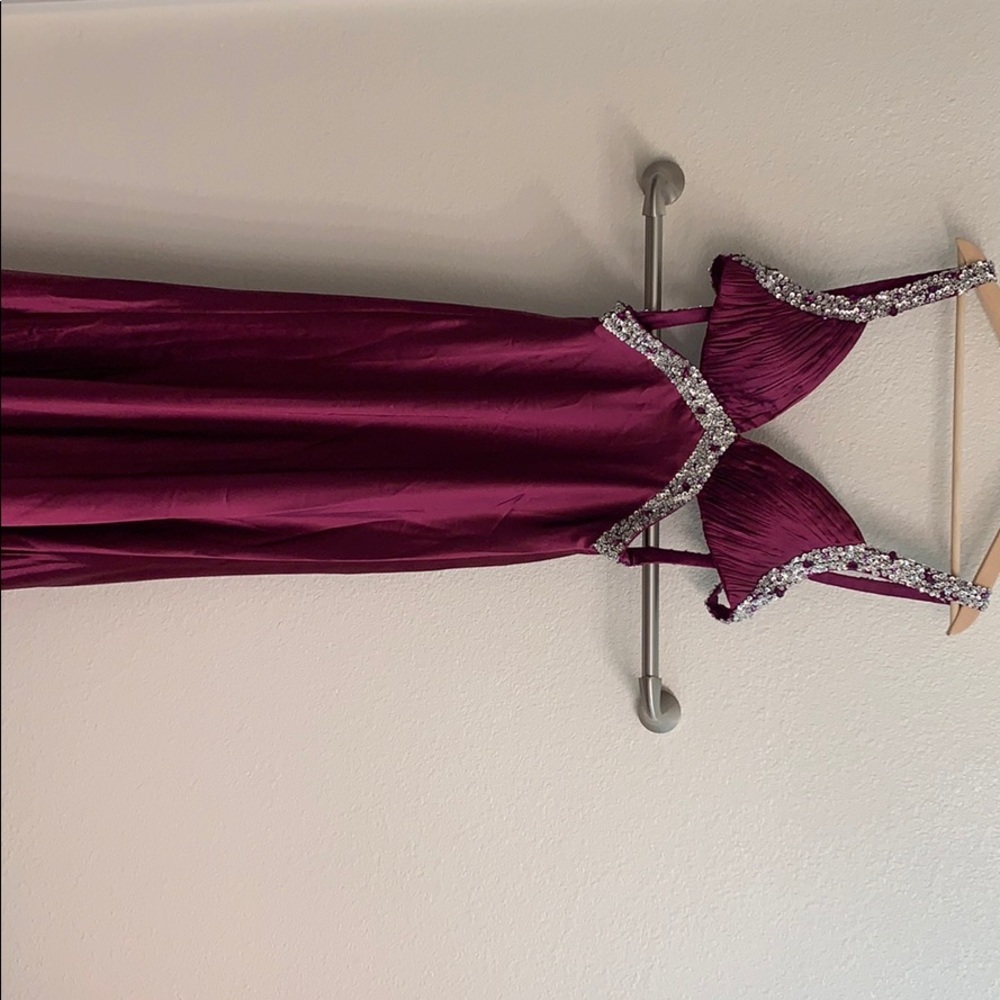 Gorgeous purple bedazzled prom dress